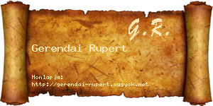 Gerendai Rupert névjegykártya